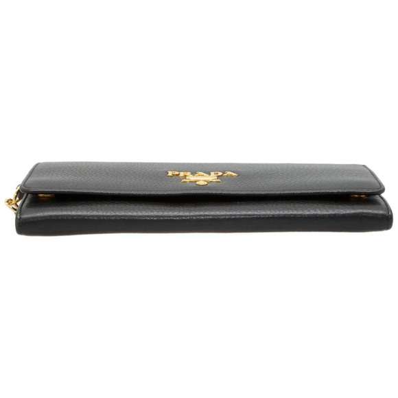 Prada Chain Wallet Saffiano Leather Wallet Black - Picture 3 of 10